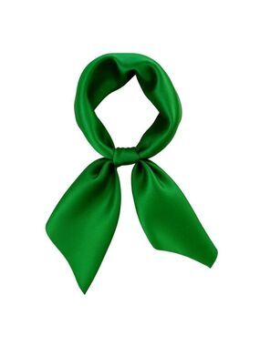 Green Satin Scarf 19x19, Western Cowboy Cowgirl Bandana, Boho Coastal Ranch Wear